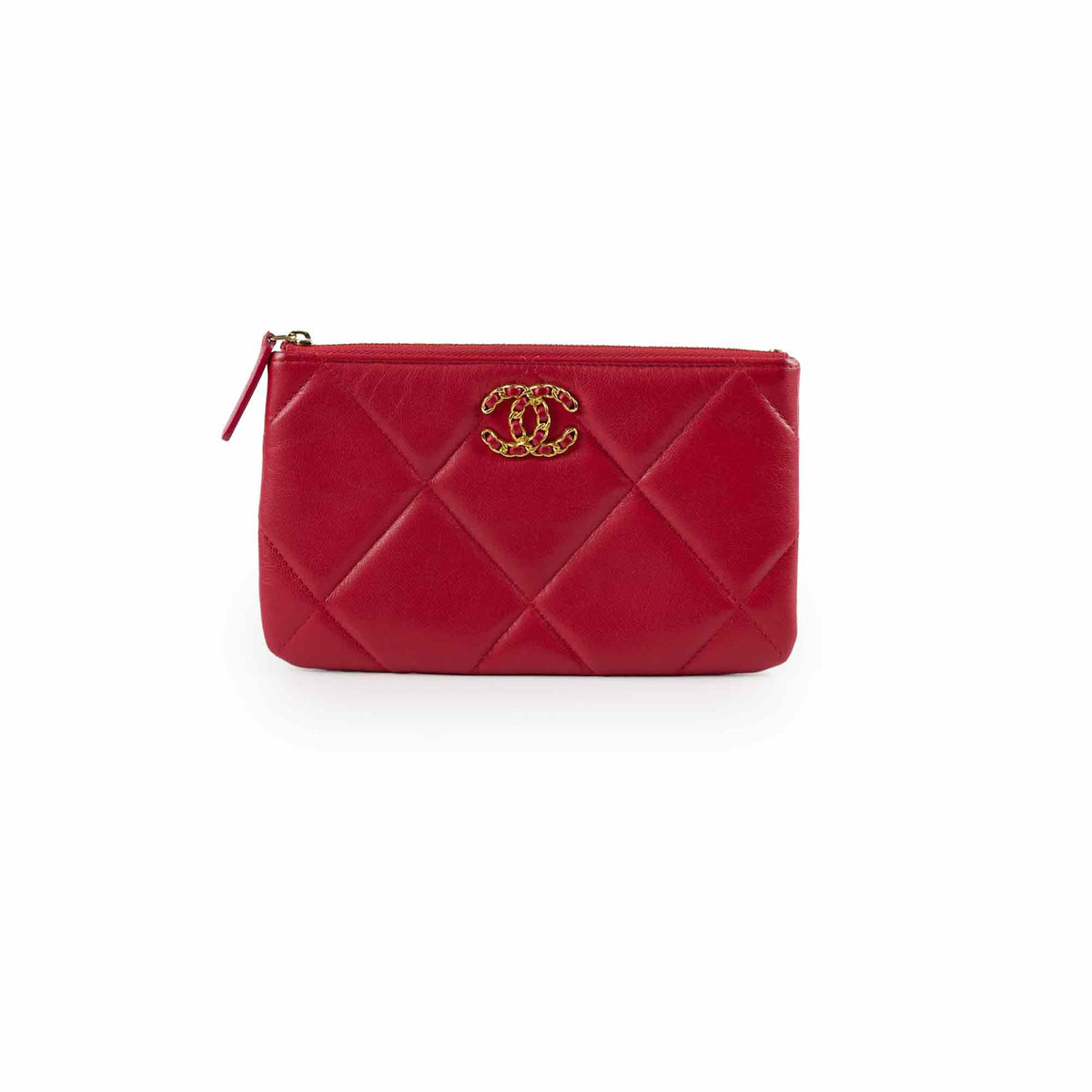 Chanel 19 Pouch Red Lambskin - photo 1