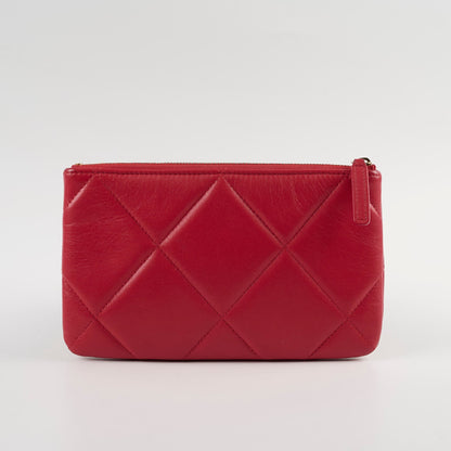 Chanel 19 Pouch Red Lambskin - photo 2