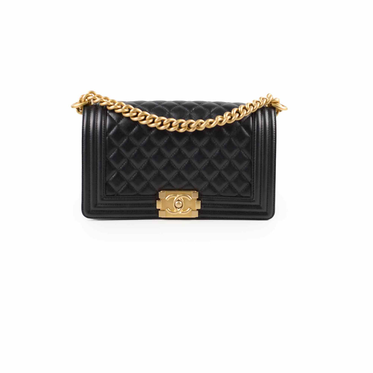 Chanel Old Medium Boy Bag Black Caviar GHW - photo 1