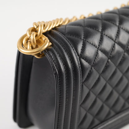 Chanel Old Medium Boy Bag Black Caviar GHW - photo 5