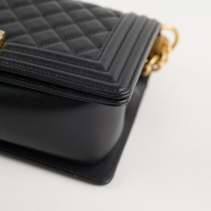 Chanel Old Medium Boy Bag Black Caviar GHW - photo 13