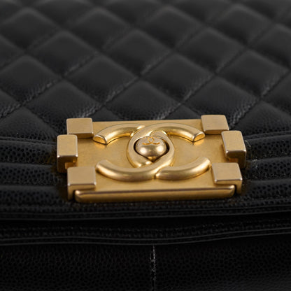 Chanel Old Medium Boy Bag Black Caviar GHW - photo 14