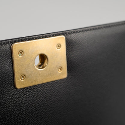 Chanel Old Medium Boy Bag Black Caviar GHW - photo 10