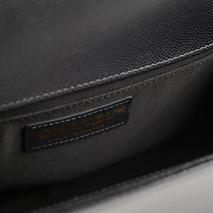 Chanel Old Medium Boy Bag Black Caviar GHW - photo 7