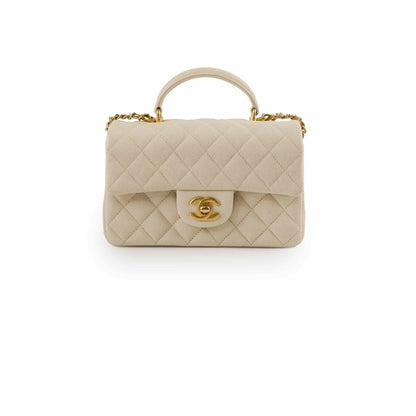 Chanel Caviar Mini Rectangular with Top Handle Ivory - photo 1
