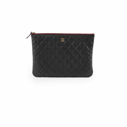 Chanel O case Clutch Caviar Black - photo 1