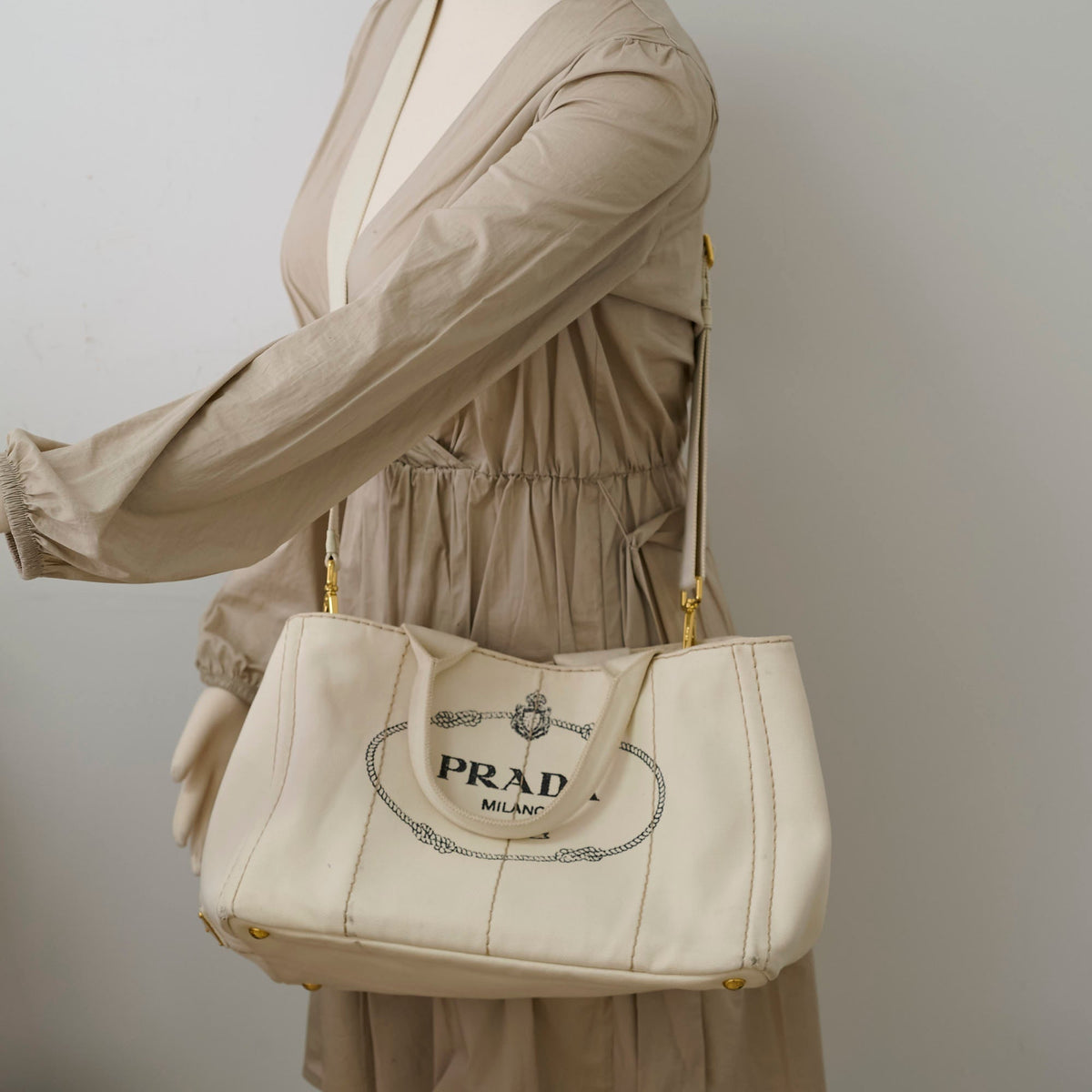 Prada White Canapa Medium Bag - photo 19