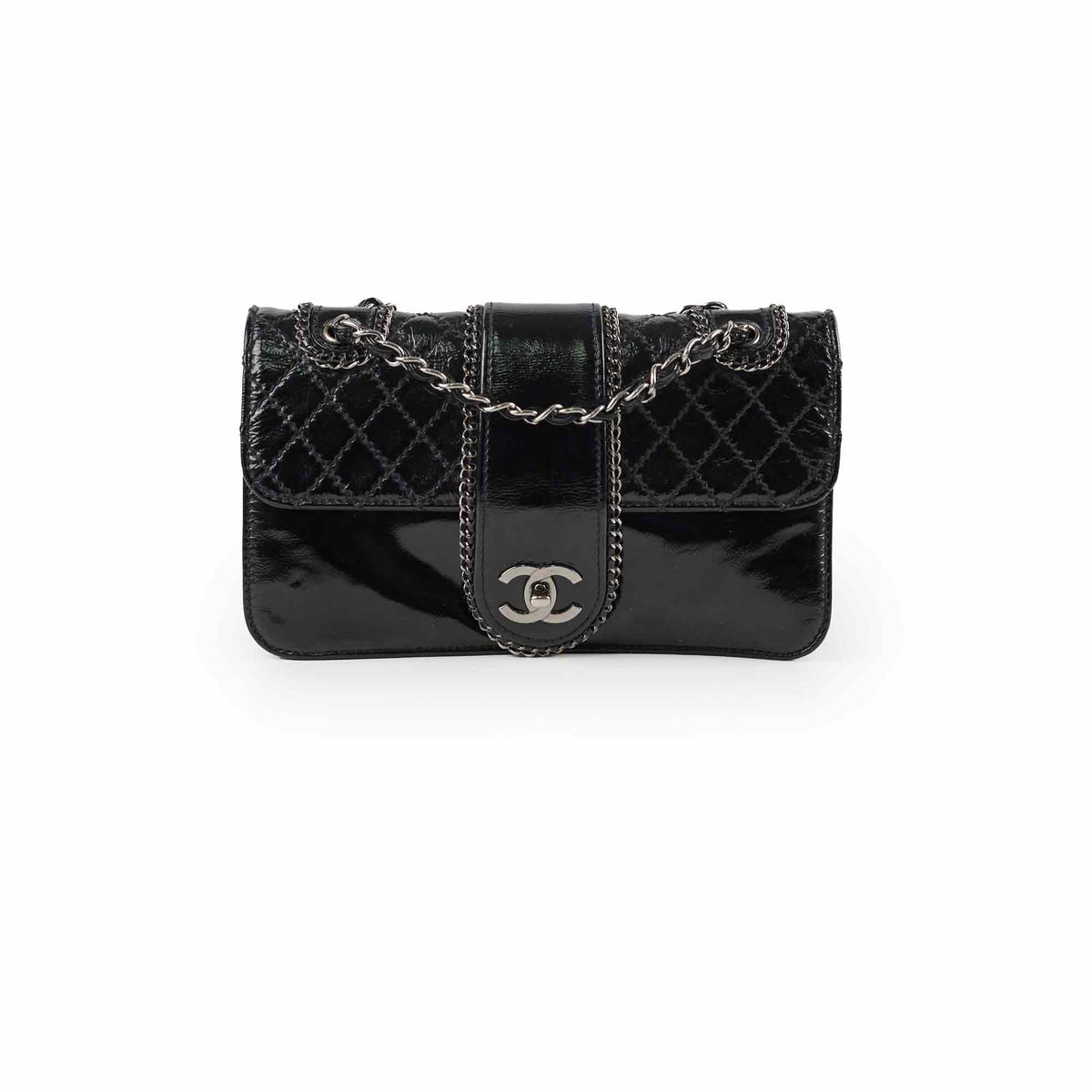 Chanel Madison Patent Shoulder Bag Black - photo 1
