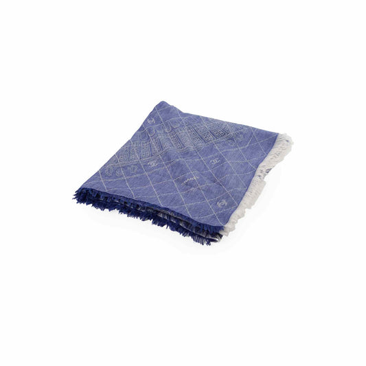 Chanel Blue Scarf Cashmere/Silk 140 x 140cm - photo 1