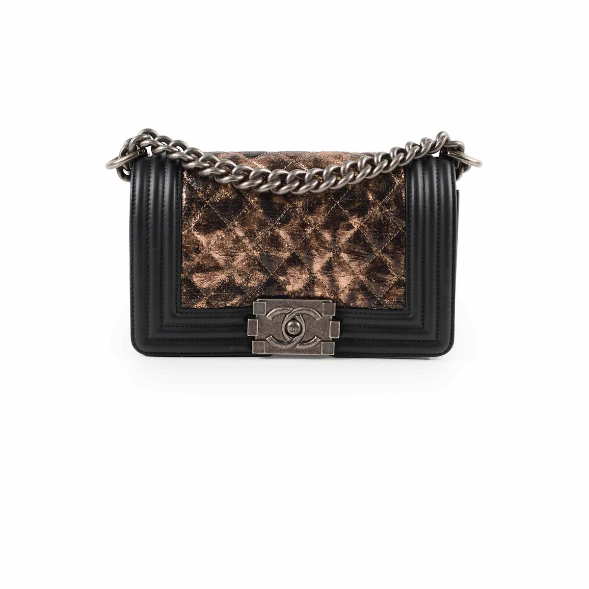 Chanel Boy Small Lambskin Black/Bronze Metallic - photo 1