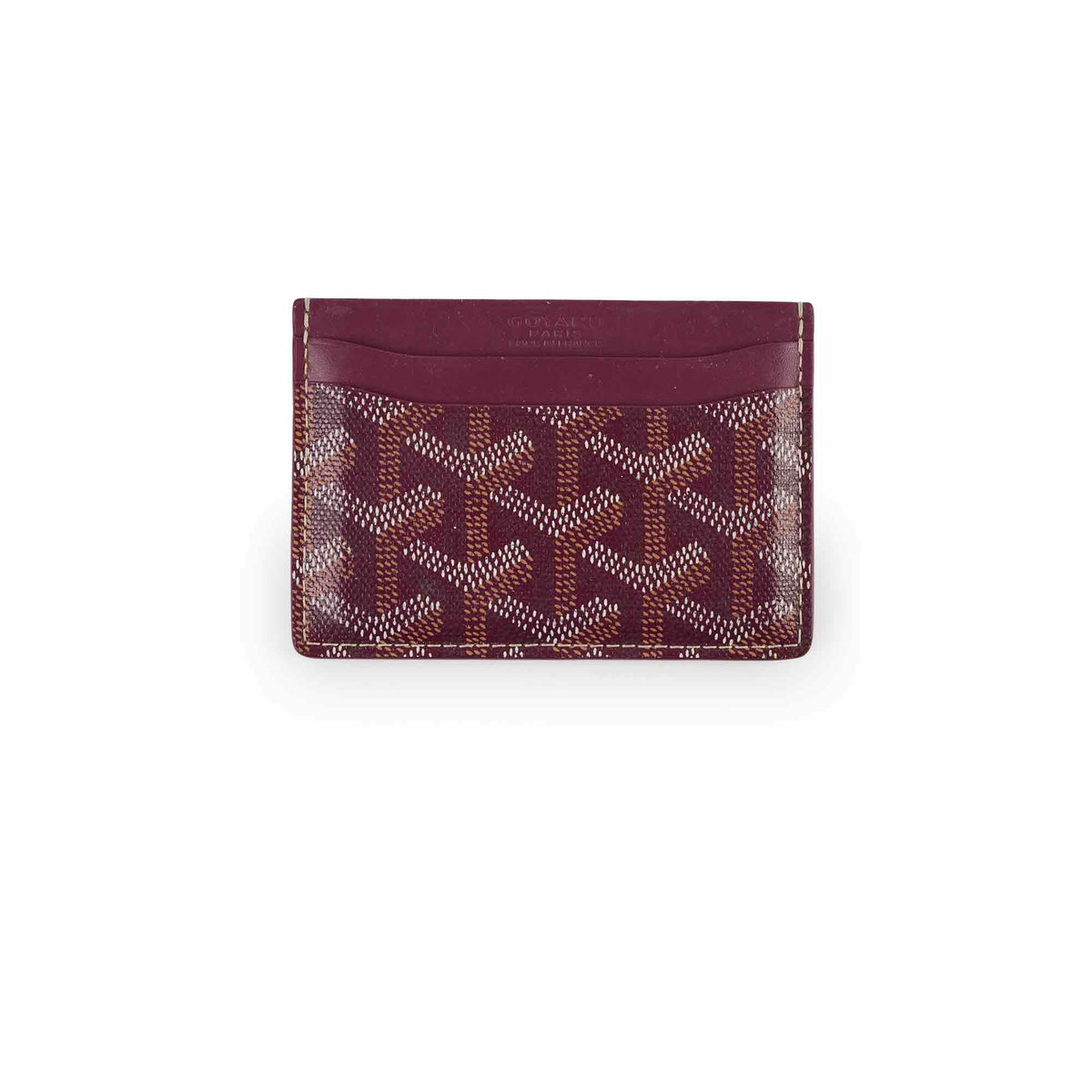 Goyard Saint Sulpice Leather Cardholder Burgundy - photo 1