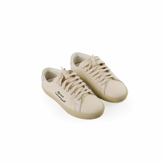 Saint Laurent Women's Court Classic Sneakers Cream 36.5 - photo 1