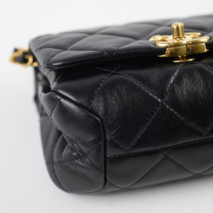Chanel Mini Flap Bag with Top Handle Black 22A Microchipped - photo 10