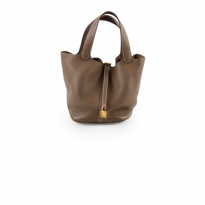 Hermes Picotin 22 Clemence Etoupe C Stamp - photo 1