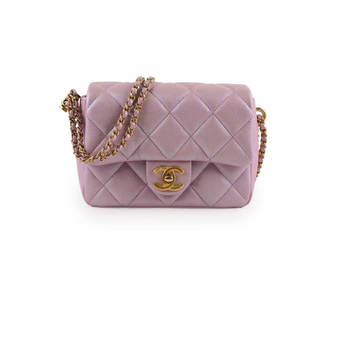 Chanel Caviar My Perfect Square Mini Iridescent Pink Microchip - photo 1