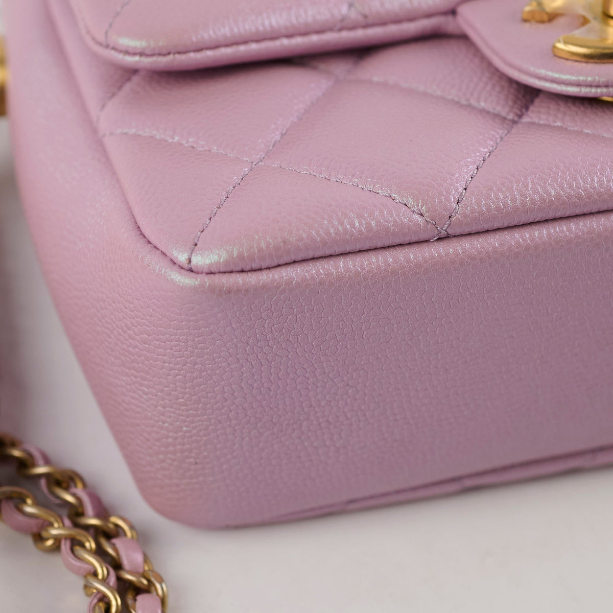 Chanel Caviar My Perfect Square Mini Iridescent Pink Microchip - photo 11