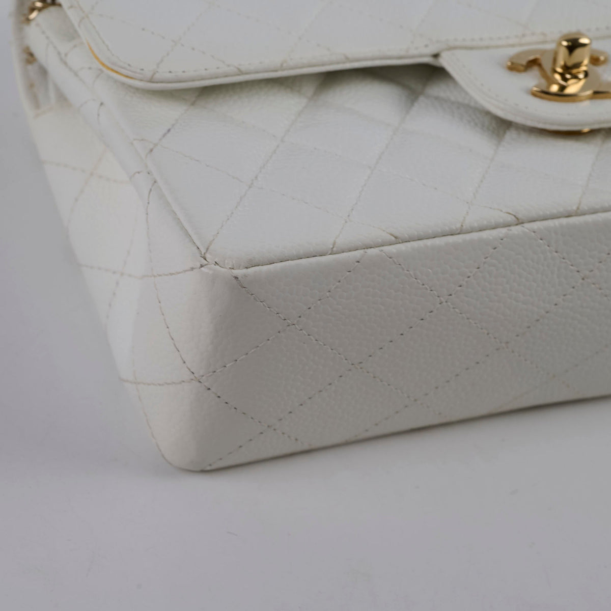 Chanel Small Caviar Double Classic Flap White - photo 13
