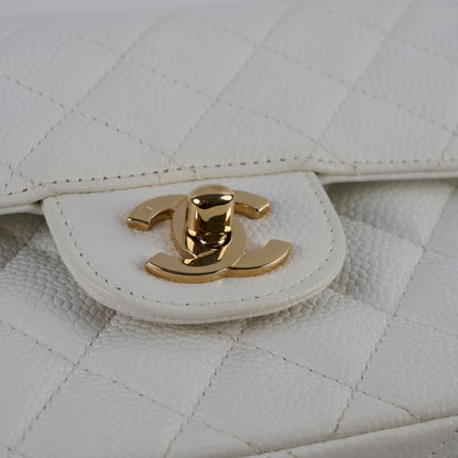 Chanel Small Caviar Double Classic Flap White - photo 16