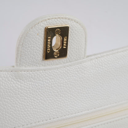 Chanel Small Caviar Double Classic Flap White - photo 12