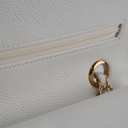 Chanel Small Caviar Double Classic Flap White - photo 10