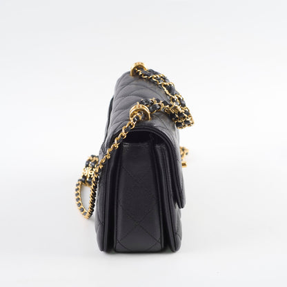 Chanel Caviar 22k Coco First Flap Bag Black Microchip - photo 3