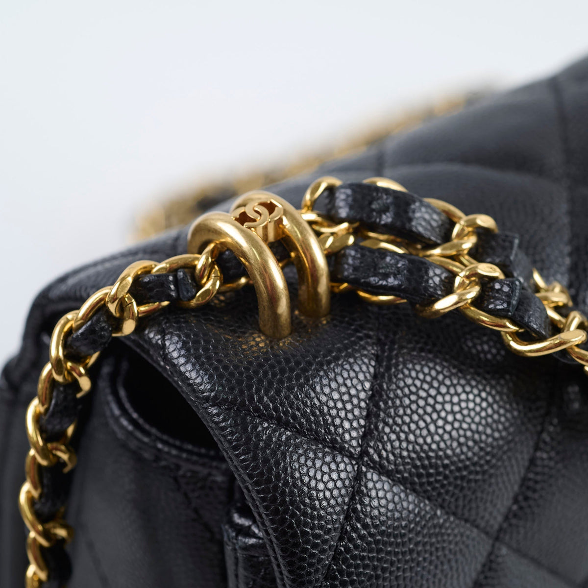 Chanel Caviar 22k Coco First Flap Bag Black Microchip - photo 18