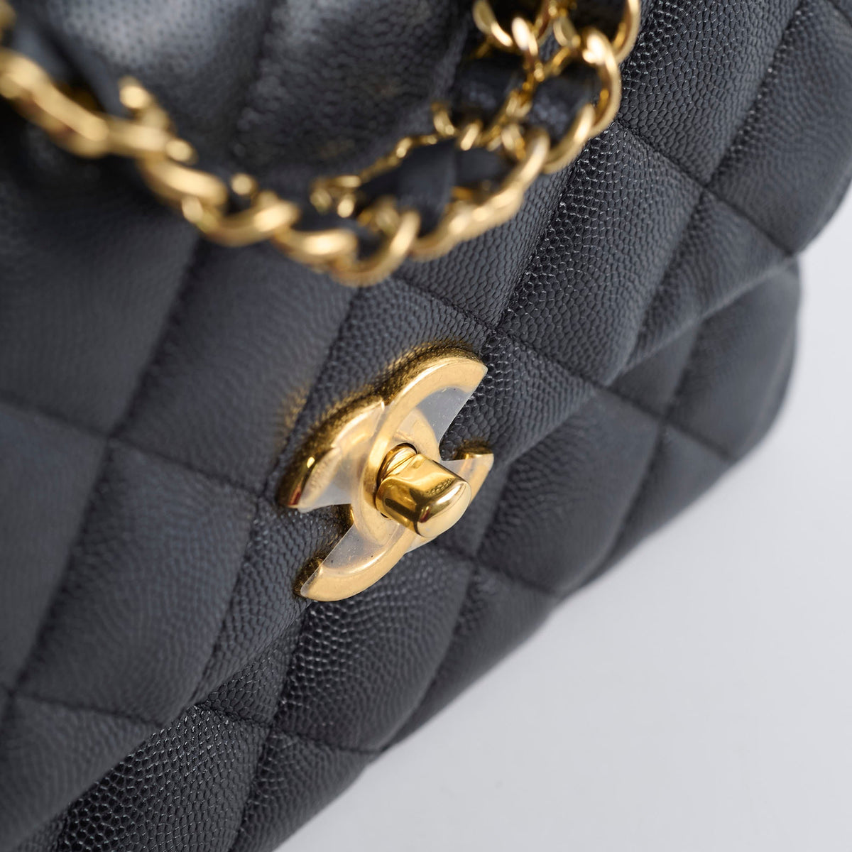 Chanel Caviar 22k Coco First Flap Bag Black Microchip - photo 17