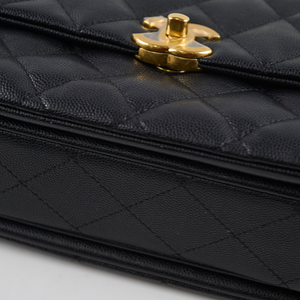 Chanel Caviar 22k Coco First Flap Bag Black Microchip - photo 20