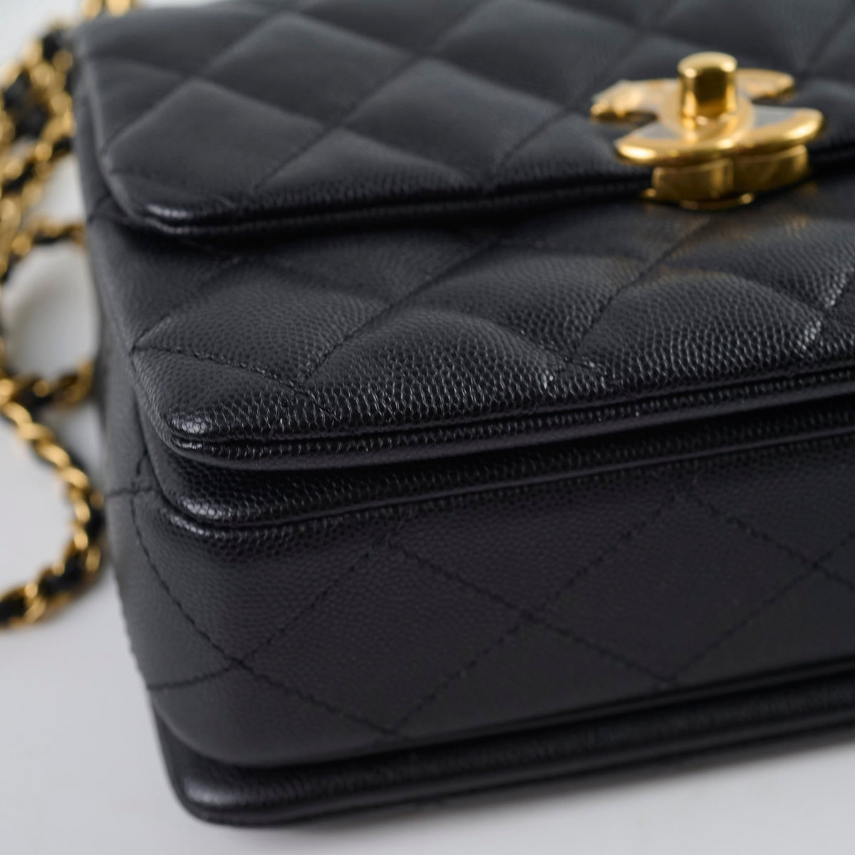 Chanel Caviar 22k Coco First Flap Bag Black Microchip - photo 19
