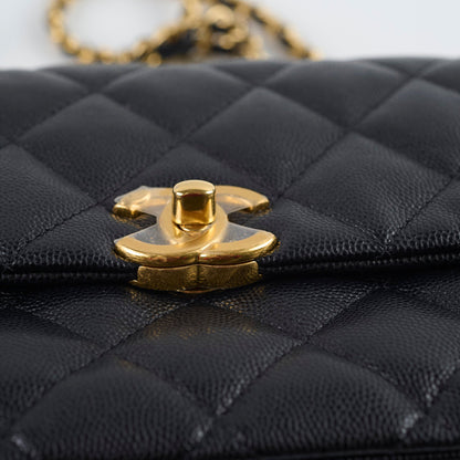 Chanel Caviar 22k Coco First Flap Bag Black Microchip - photo 22