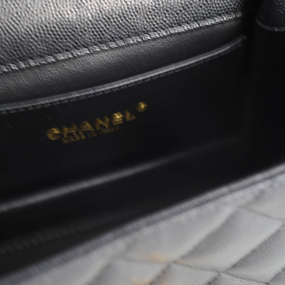 Chanel Caviar 22k Coco First Flap Bag Black Microchip - photo 13