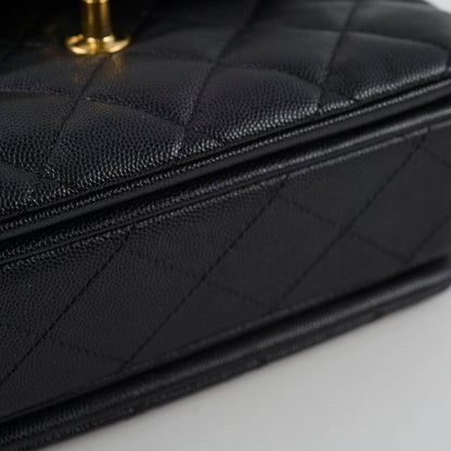 Chanel Caviar 22k Coco First Flap Bag Black Microchip - photo 6
