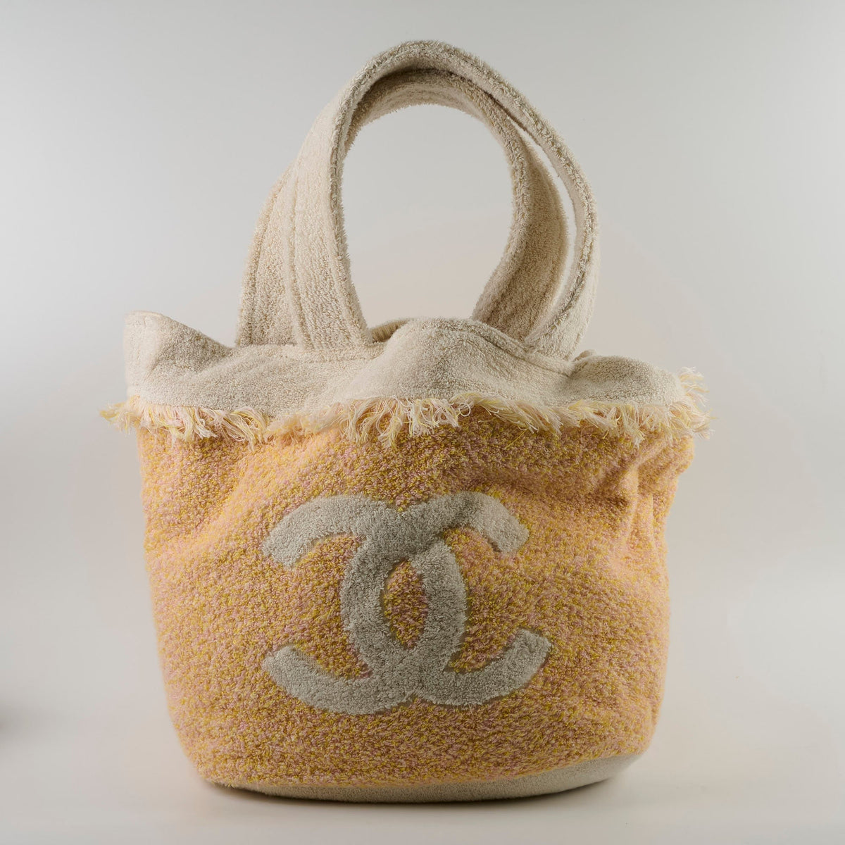 Chanel Coco Beach Bag & Towel Set Light Yellow/Pink - photo 15