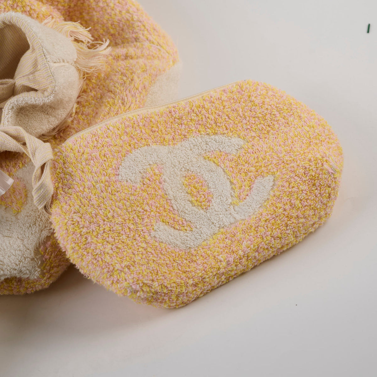 Chanel Coco Beach Bag & Towel Set Light Yellow/Pink - photo 14