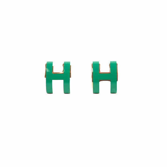 Hermes Mini Pop Earrings Malachite - photo 1