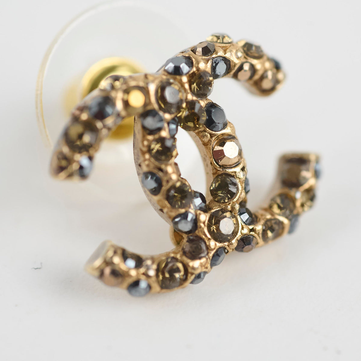 Chanel CC Crystal Gold Earrings Costume Jewellry - photo 4