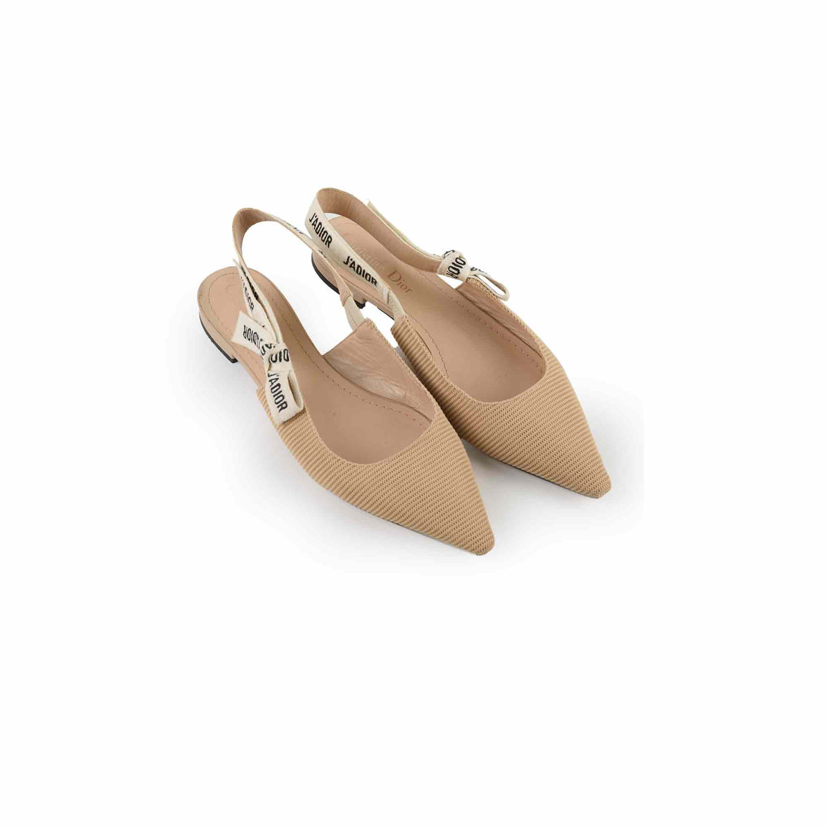 Dior J'Adior Beige Slingback Flats - Size 37 - photo 1