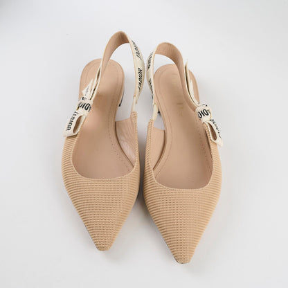 Dior J'Adior Beige Slingback Flats - Size 37 - photo 2