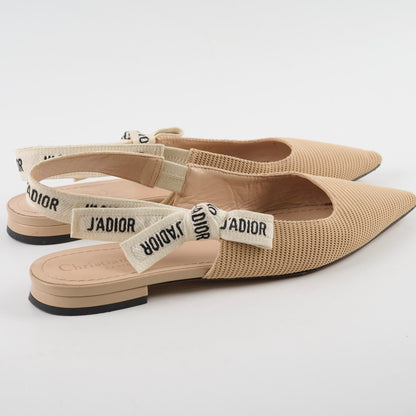 Dior J'Adior Beige Slingback Flats - Size 37 - photo 3