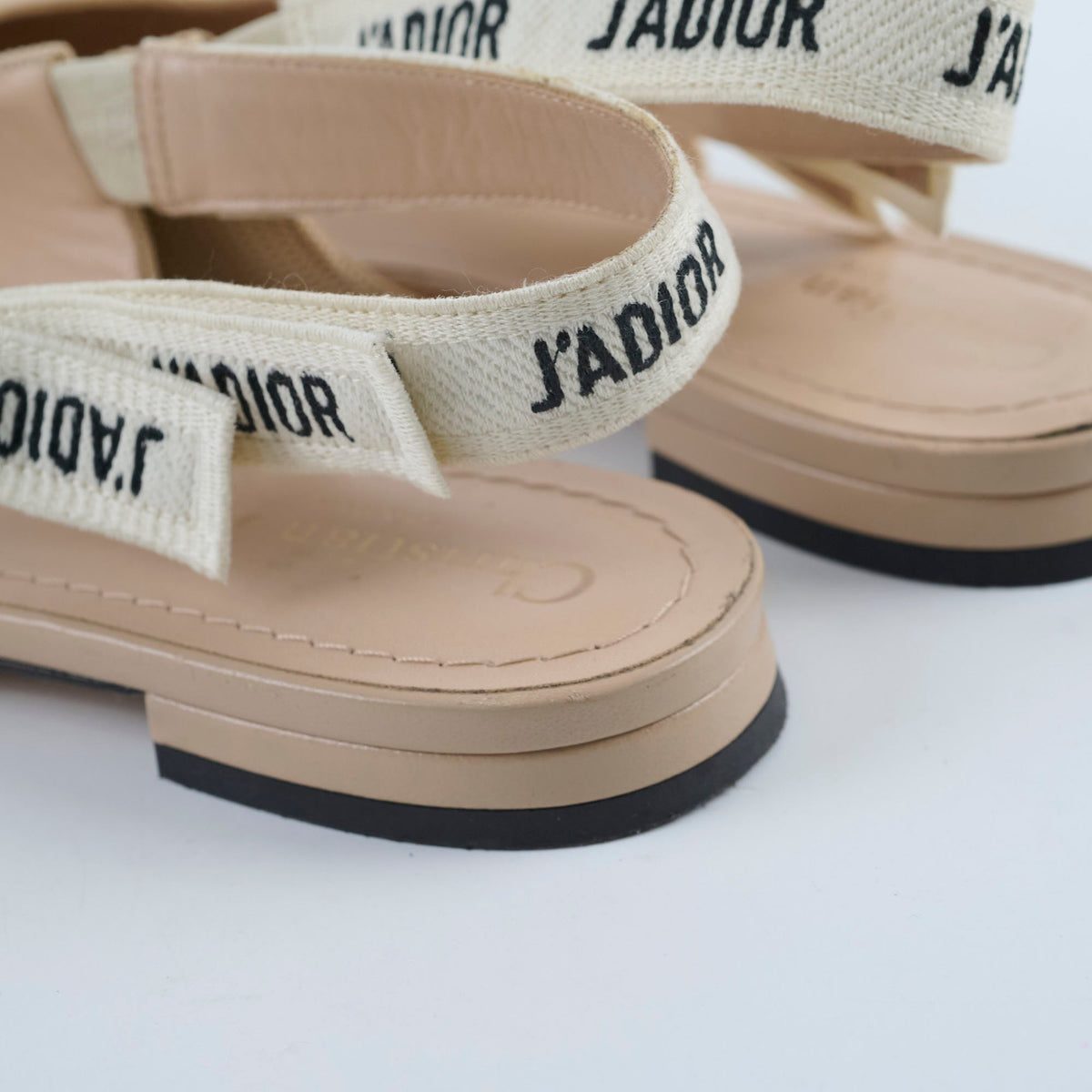 Dior J'Adior Beige Slingback Flats - Size 37 - photo 5
