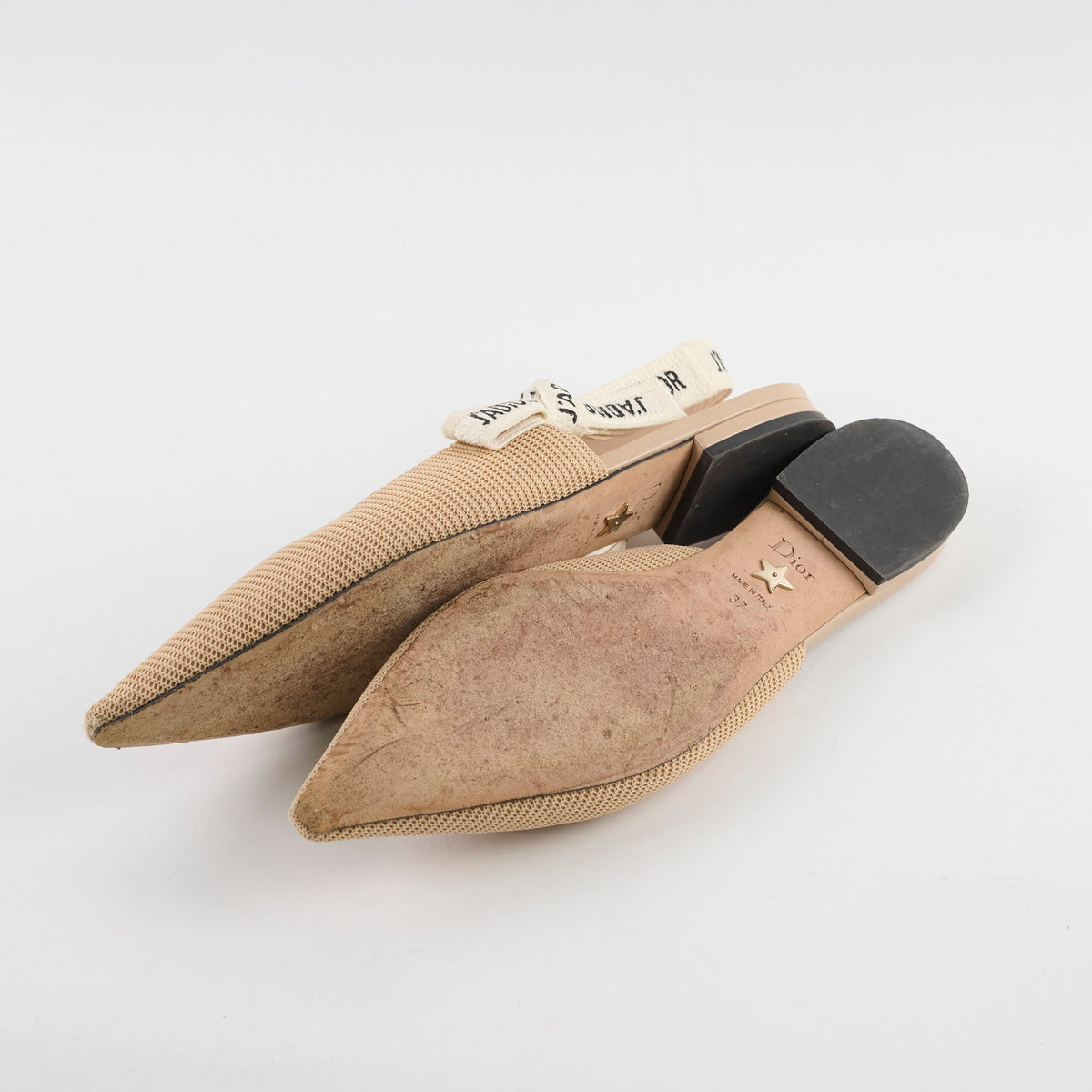 Dior J'Adior Beige Slingback Flats - Size 37 - photo 4