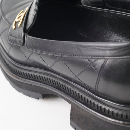 Chanel Platform Loafers Lambskin Black - Size 37C - photo 6