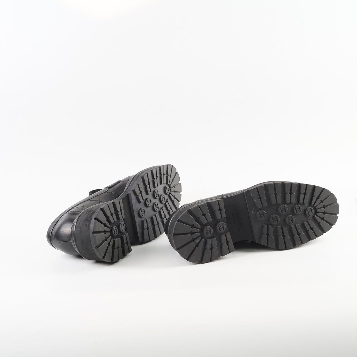 Chanel Platform Loafers Lambskin Black - Size 37C - photo 3