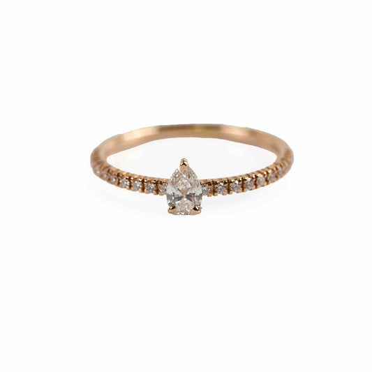 Cartier Teardrop Diamond Ring Pink Gold Size 52 - photo 1