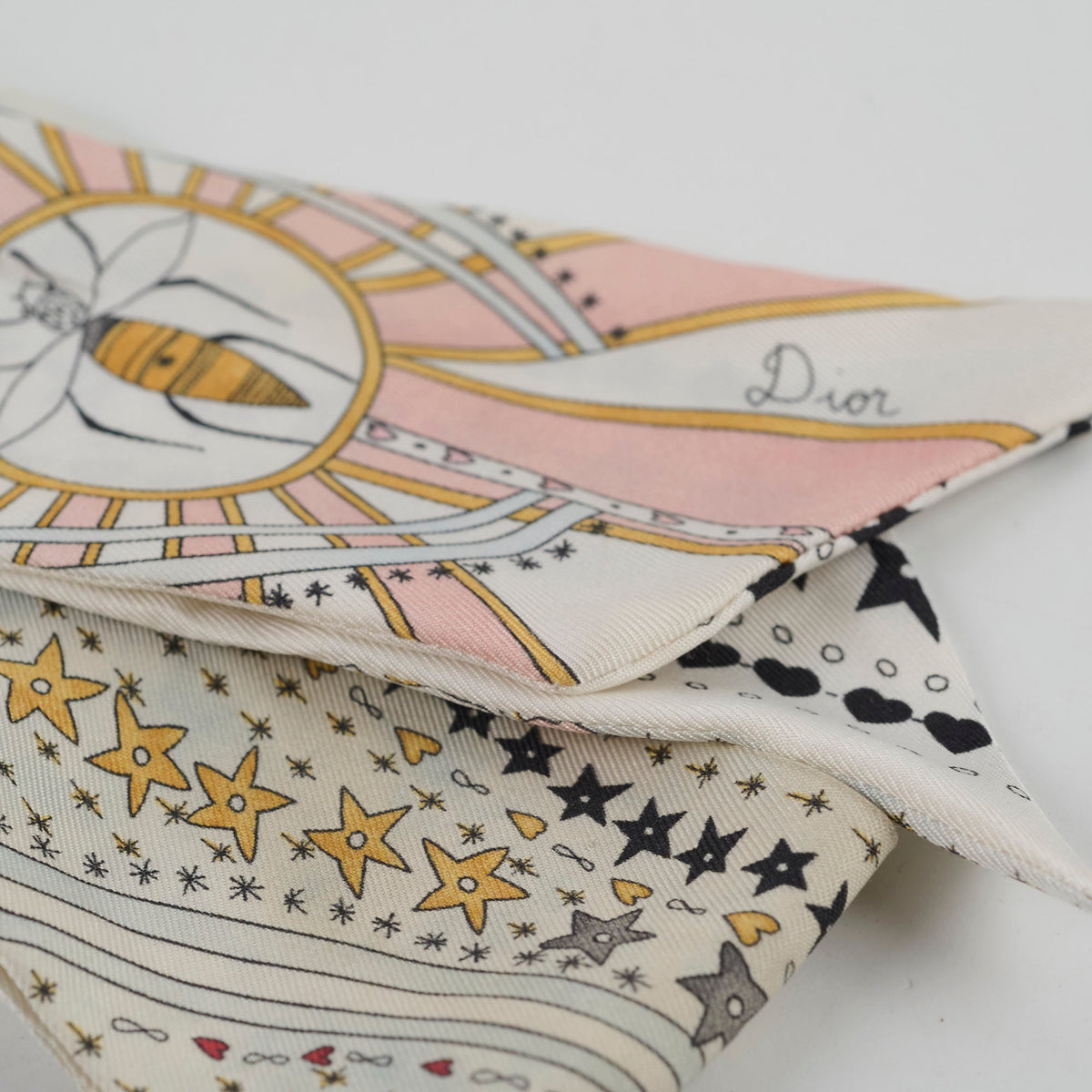 Dior Silk Mitzah Scarf Cream/ Pink - photo 6