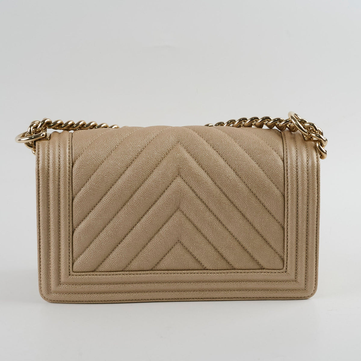 Chanel Medium Boy Caviar Champagne Gold - photo 2