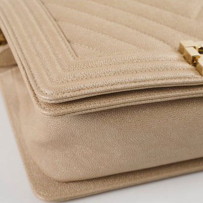 Chanel Medium Boy Caviar Champagne Gold - photo 10