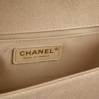 Chanel Medium Boy Caviar Champagne Gold - photo 6