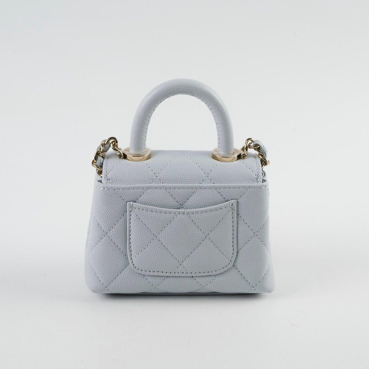 Chanel Coco Handle Nano Caviar Light Blue (Microchipped) - photo 2