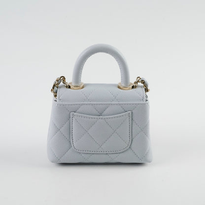 Chanel Coco Handle Nano Caviar Light Blue (Microchipped) - photo 2